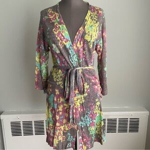 M missoni floral belted wrap front cardigan duster